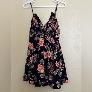 Free People - Corduroy Mini Dress - Navy/Floral